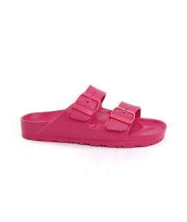 NATURAL WORLD chaussons de plage femme caoutchouc vegan piscine fuchsia double bande