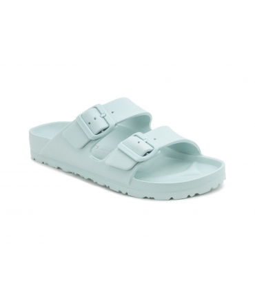 NATURAL WORLD vegan rubber slippers for the beach and pool, blue, double strap