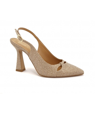 VSI GLIS Decolletè vegan glitter punta sling back tacco Made in Italy