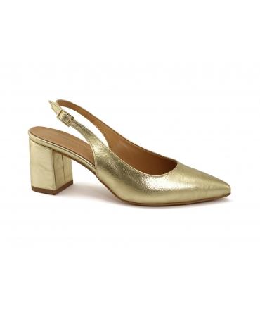 Escarpins dorés vegan VSI GREECE à talons pointus et chaussures vegan fabriquées en Italie