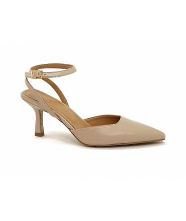 VSI NOLA Sandali vegan nude tacco rocchetto punta cinturino scarpe vegan Made in Italy