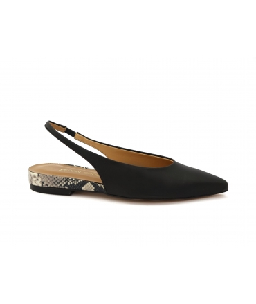 Bailarinas negras veganas VSI CALIA con elegante tira trasera. Hechas en Italia.