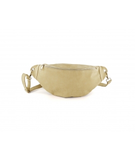 Riñonera vegana ajustable VSI RIVA beige con cremallera hecha en Italia