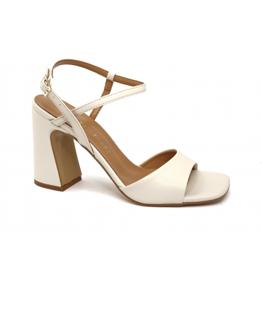 VSI AMBER Marfil Sandalias de boda veganas con tacón ancho Made in Italy