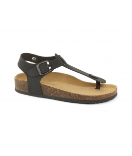 VSI TIVA Black vegan thong sandals with soft footbed Made in Italy