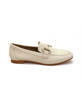 VSI VILA White vegan moccasin with vegan scape clip Made in Italy