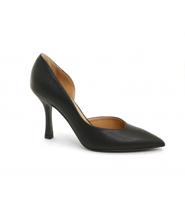 VSI SCIRA Zapatos de tacón de maíz veganos negros con punta y tacón de aguja zapatos eco veganos Made in Italy