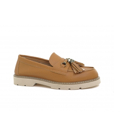Mocassins vegan marron à pompons VSI LIVERI Fabriqués en Italie