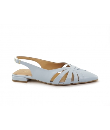 VSI ANICE vegane Ballerinas mit hellblauen Spider Slingbacks elegant Made in Italy