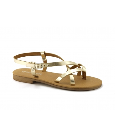 Chanclas veganas VSI GIAVE, laminadas en oro, fabricadas en Italia.