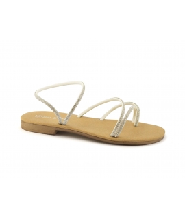 VSI ANAFI sandali bassi eleganti vegan argento strass cinturino Made in Italy