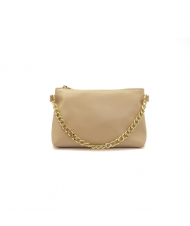 Pochette vegan VSI ENVIE pour femme, rose nude, bandoulière ajustable, fermeture éclair et chaîne.