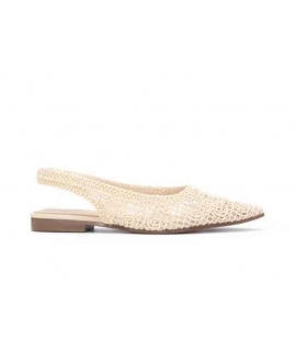 Ballerines v&eacute;ganes XTI d&eacute;cor&eacute;es, chaussures d'&eacute;t&eacute; v&eacute;ganes &agrave; bride arri&egrave;re transparentes en crochet.
