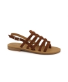 Vegane braune VSI THOS Sandalen mit niedrigem Schaft und Sklavenkäfig, hergestellt in Italien