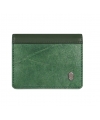 Vegan card holder, green leaves, eco-friendly compact wallet