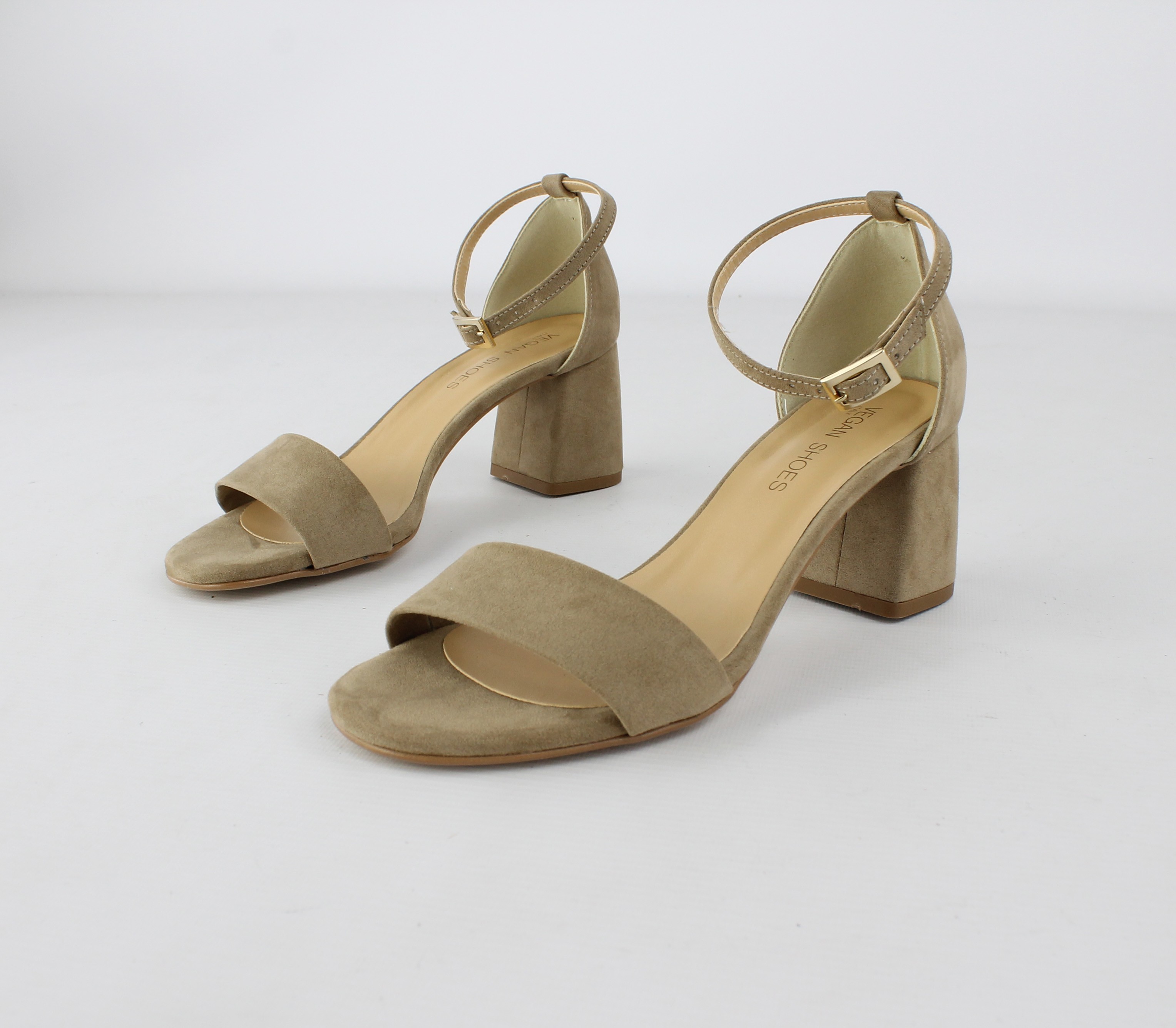 sandali vegan donna beige tacco cinturino