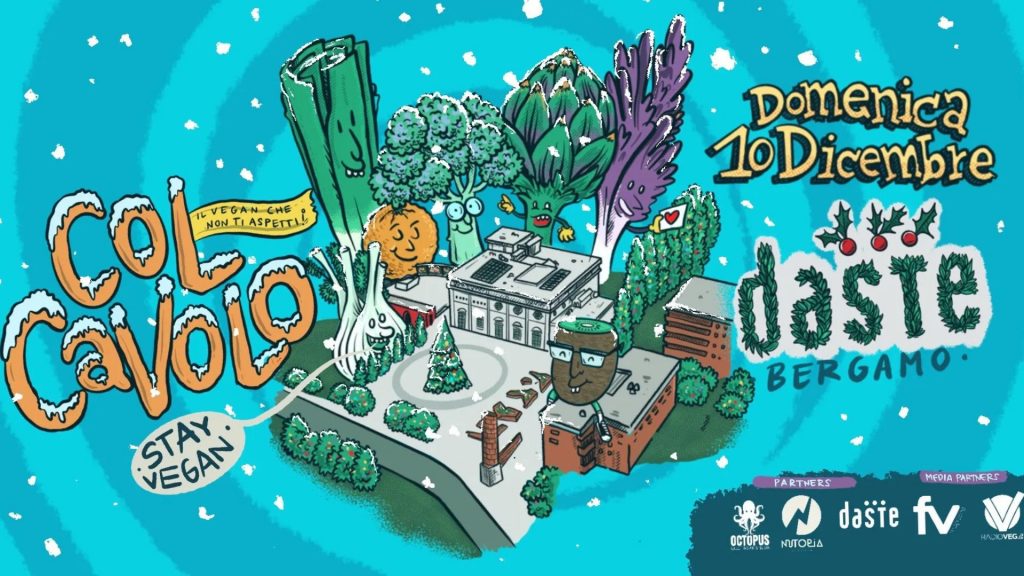 Eventi Vegan - VEGANSHOES.IT - Col cavolo 2023 winter - immagine volantino con illustrazione verdure
