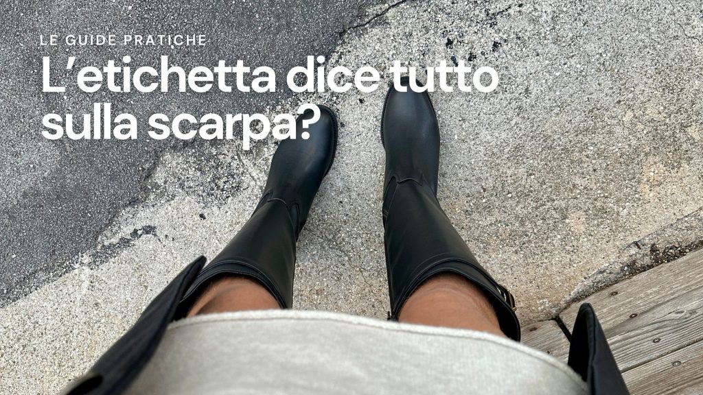 Copertina su etichetta scarpe con foto stivali