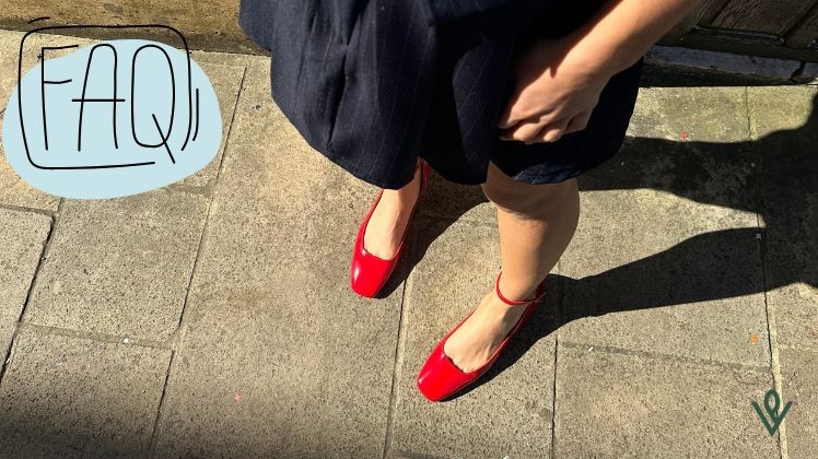 VEGANSHOES.IT - ballerine rosse con scritta F.A.Q